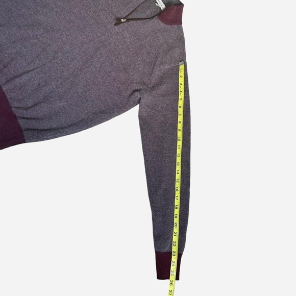 PETER MILLAR Burgundy Birdseye Quarter-Zip Merino Wool Pullover size L - Picture 5 of 8
